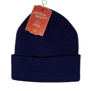 American Needle Men's Navy Knit Cuffed Casual Classic Beanie Hat One Size